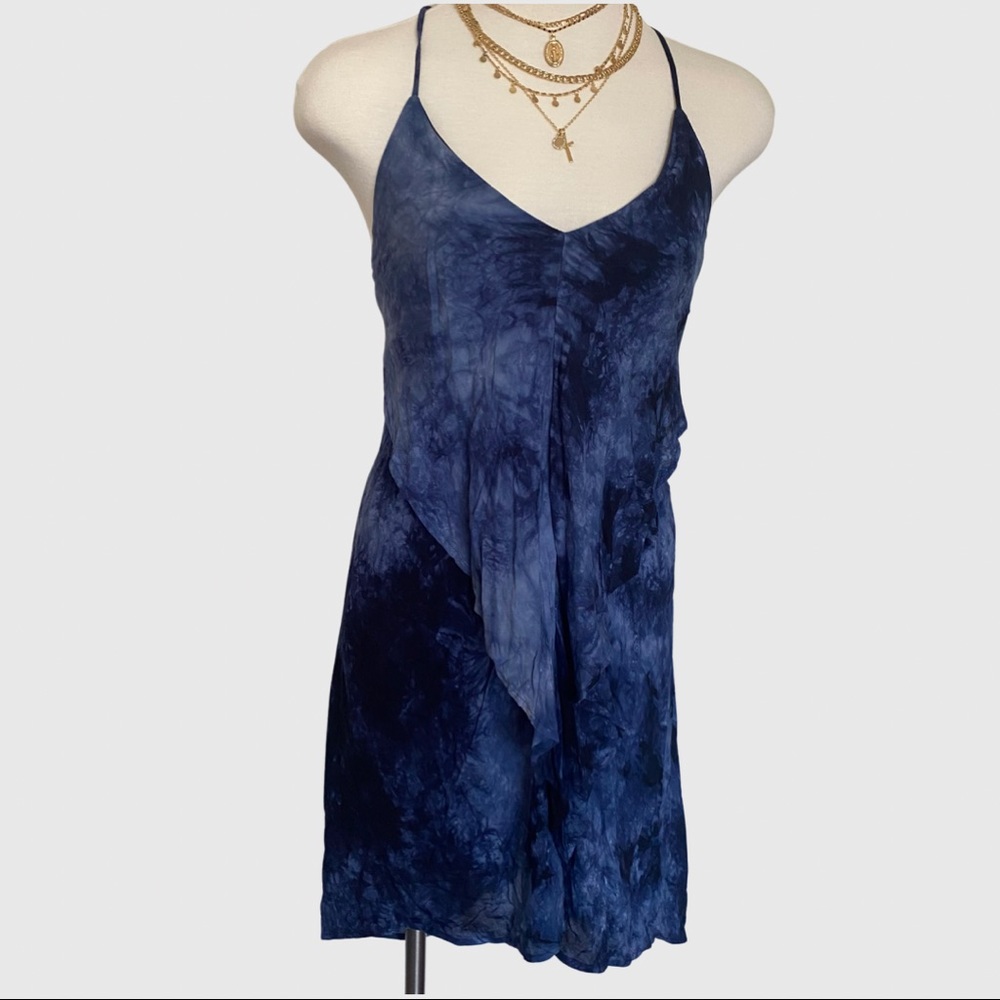 Tie Dye Drape Mini Beach Dress